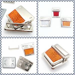 Mappenschloss SMILA 51 x 46 mm Reflektor silber ORANGE Tornister