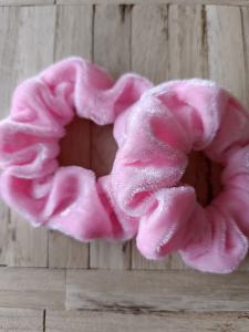 Scrunchie Samt 10 cm rosa Haargummi