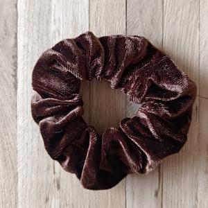 Scrunchie Samt 10 cm rehbraun Haargummi