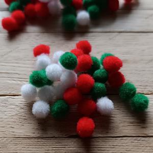 PomPom 8 mm WWEIHNACHTEN Mix 30 Stück