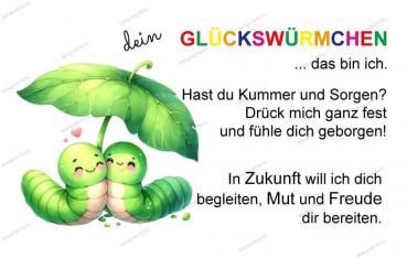 10 Spruchkarten WÜRMCHEN Nr. 6 "Karte mit Spruch"