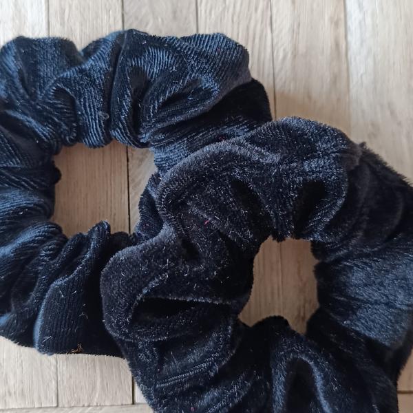 Scrunchie Samt 10 cm schwarz Haargummi