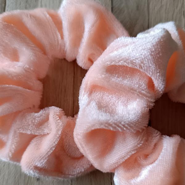 Scrunchie Samt Velour 10 cm apricose Haargummi