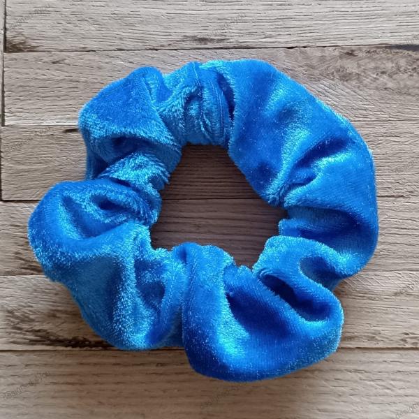 Scrunchie Samt 10 cm blau Haargummi