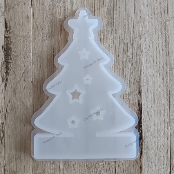 Silikon - Gießform Einschieber Weihnachtsbaum mit Sterne