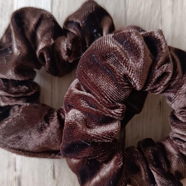 Scrunchie Samt 10 cm rehbraun Haargummi