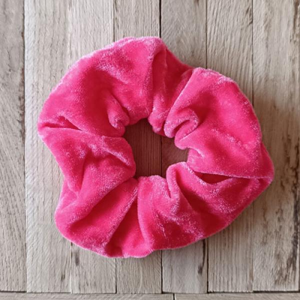 Scrunchie Samt 10 cm pink Haargummi