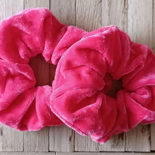 Scrunchie Samt 10 cm pink Haargummi