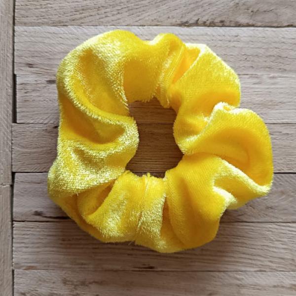 Scrunchie Samt 10 cm sonnengelb Haargummi