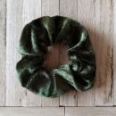 Scrunchie Samt 10 cm khaki Haargummi